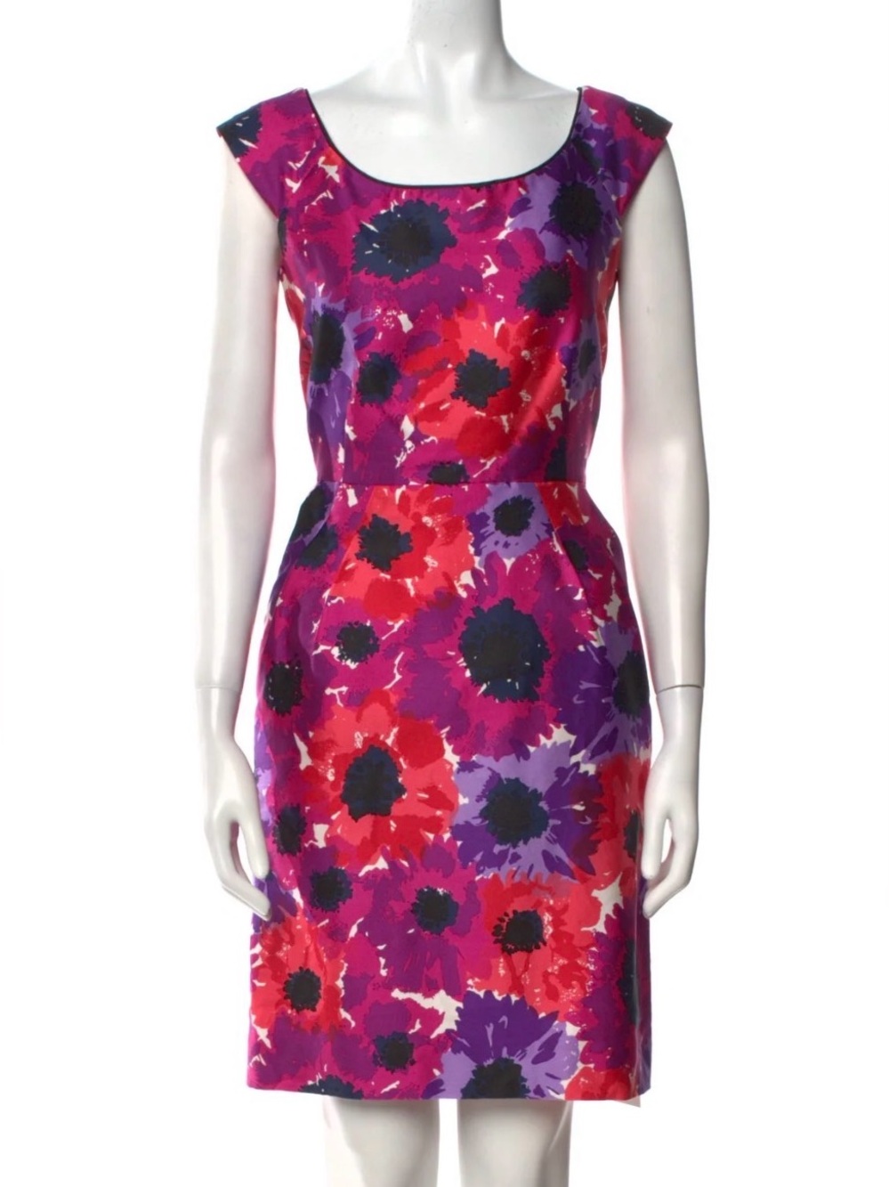 EUC SZ 2 Kate Spade Red and Purple Floral Shift Dress
